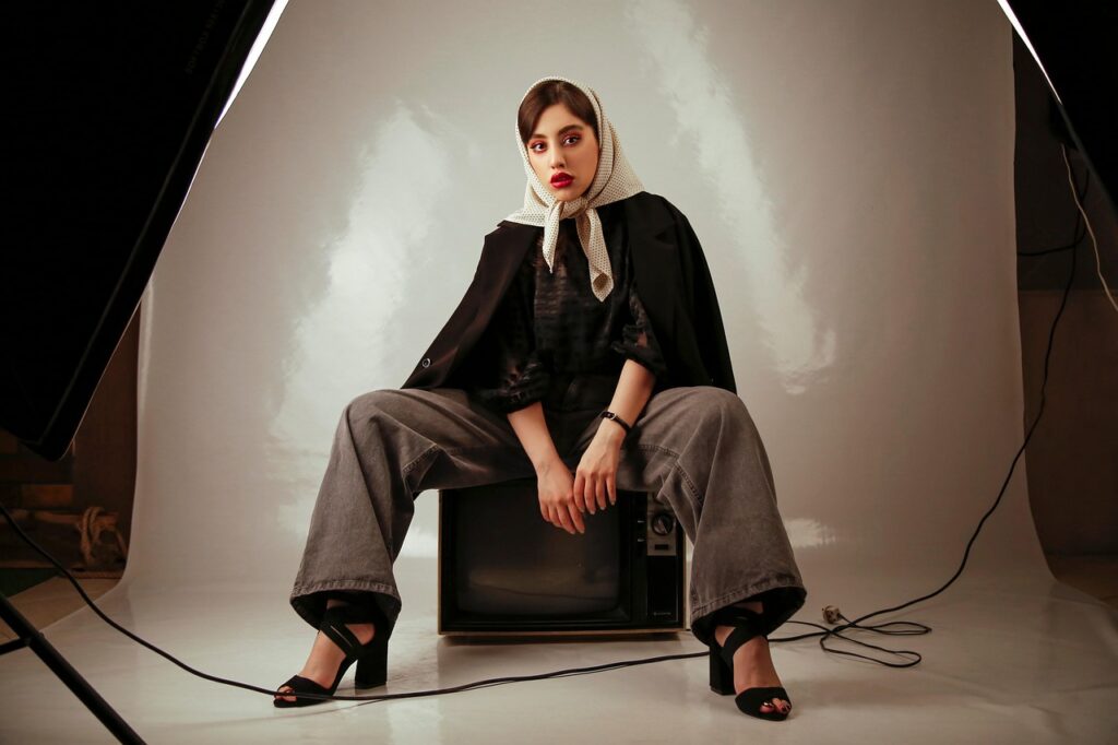 beautiful vintage style dress with retro fashion look